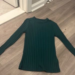 Dark green ribbed long sleeve tee